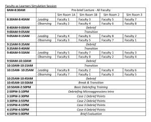 faculty training schedule chart (image)