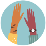 2 hands reaching up