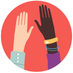 2 hands reaching up