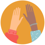 2 hands reaching up
